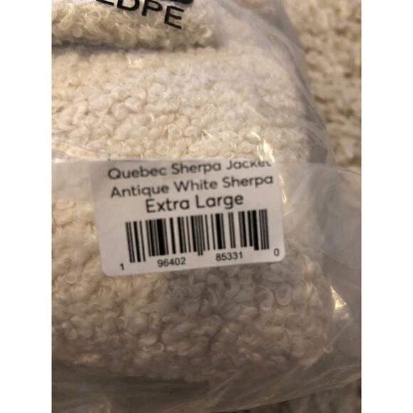 Marine Layer Quebec Sherpa Jacket Cozy Snap Button Antique White Cream NWT XL - Picture 6 of 9